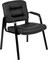 Flash Fundamentals Black LeatherSoft Executive Reception Chair with Black Metal Frame, BIFMA Certified